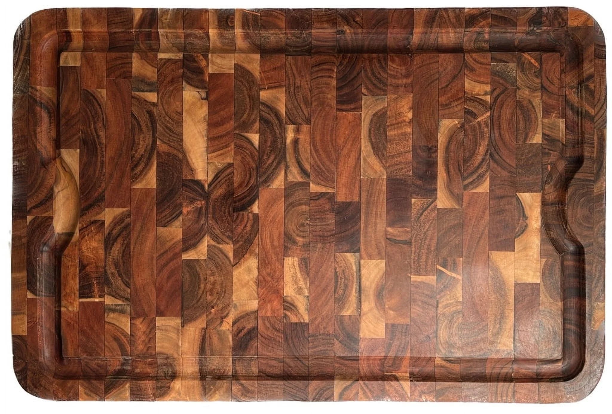 Organic End-Grain Acacia Cutting Board with Juice Groove, 24 x 16 x 1 R2500