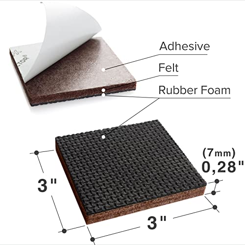 Non Slip Furniture Pads for Hardwood Floors, 32 PCS, Round Self-Adhesive Rubber Pads M8737
