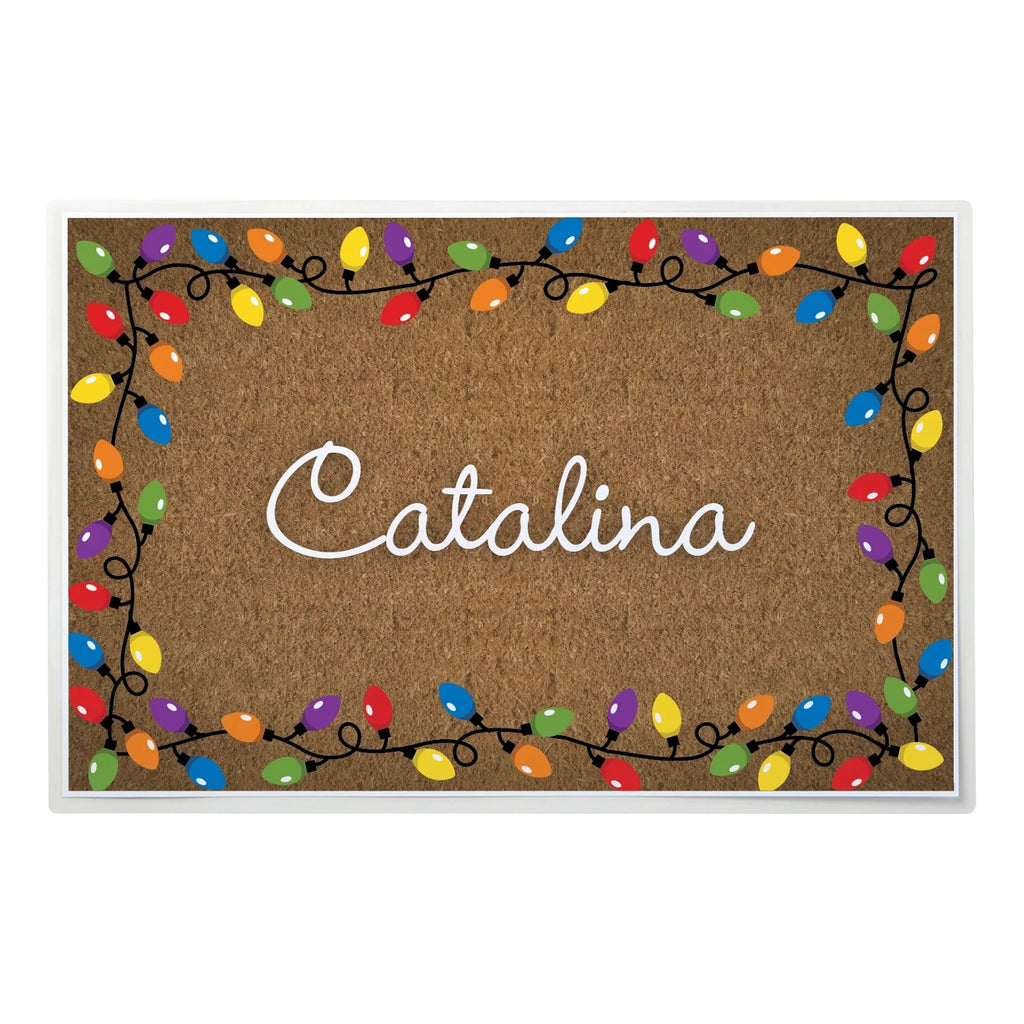 Personalized Pet Placemat with Christmas Lights B2496