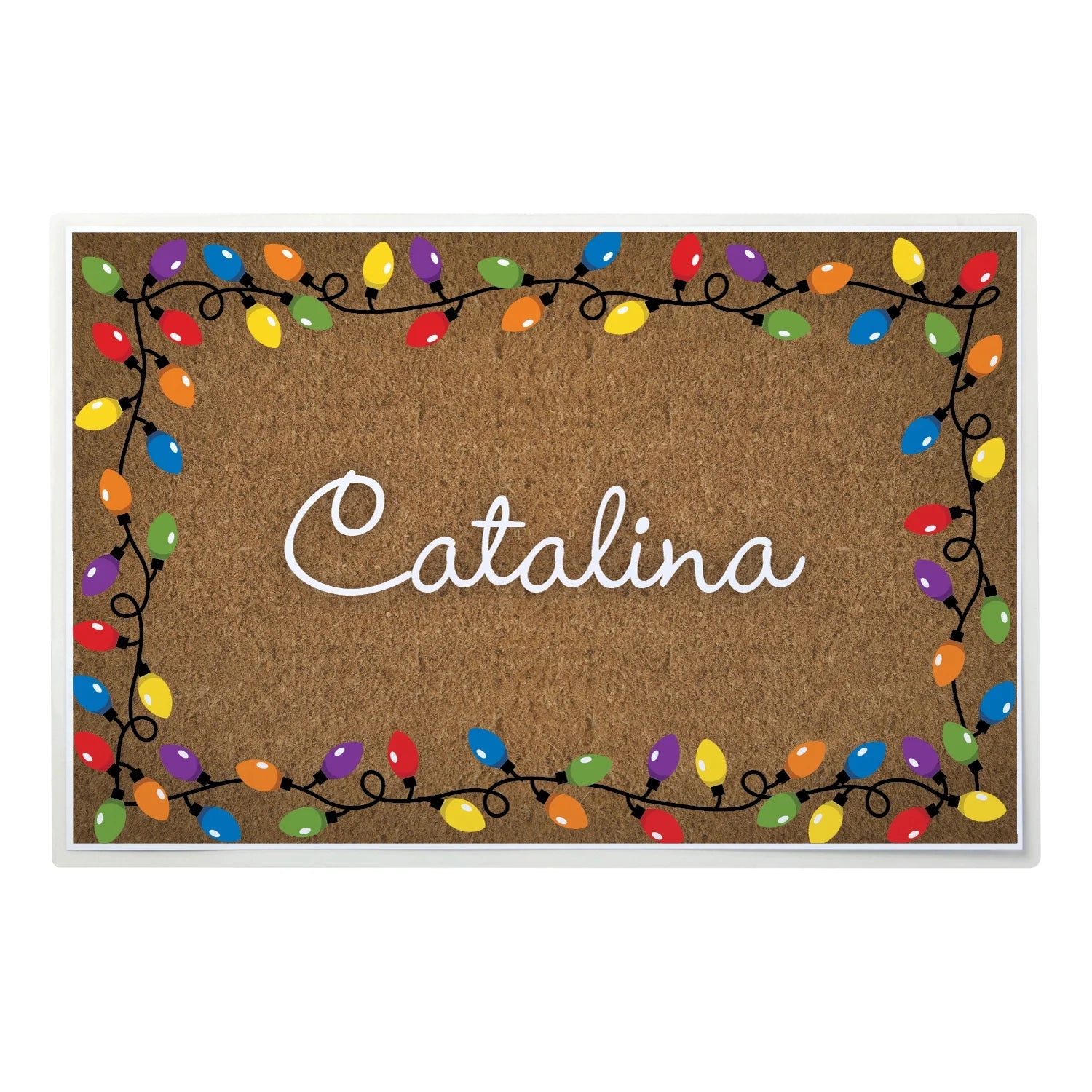 Personalized Pet Placemat with Christmas Lights B2496