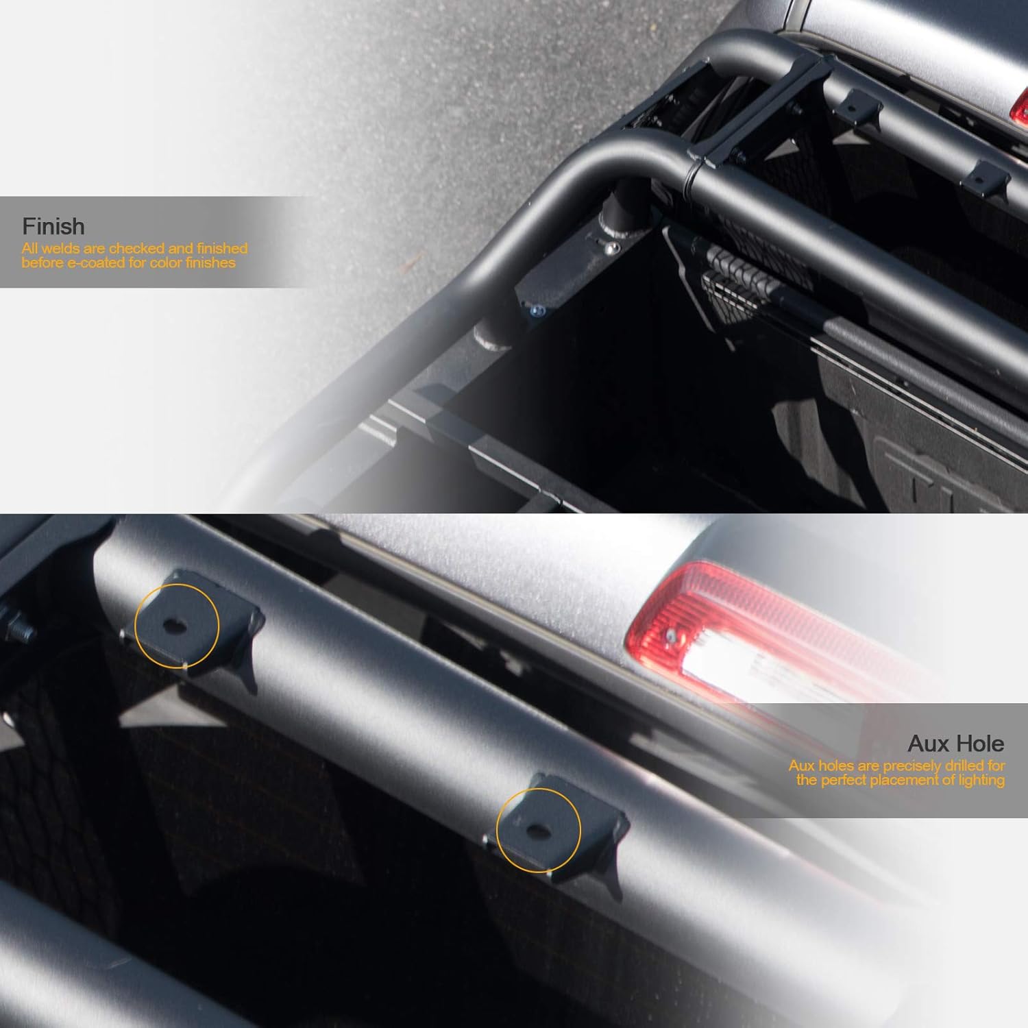Chase Rack Truck Bed Roll Bar with Tire Carrier - Matte Black S301