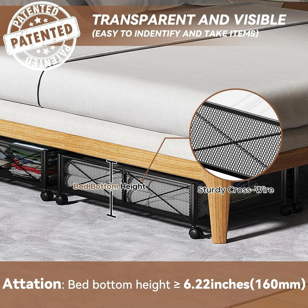 Under Bed Storage Containers with Wheels, 2-Pack B1329