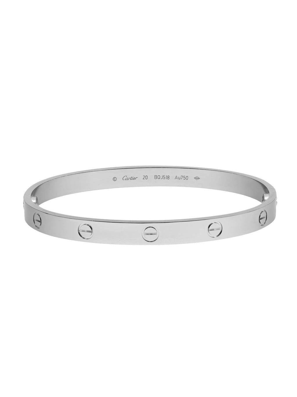 18K White Gold Love Bracelet Size 20 A8637