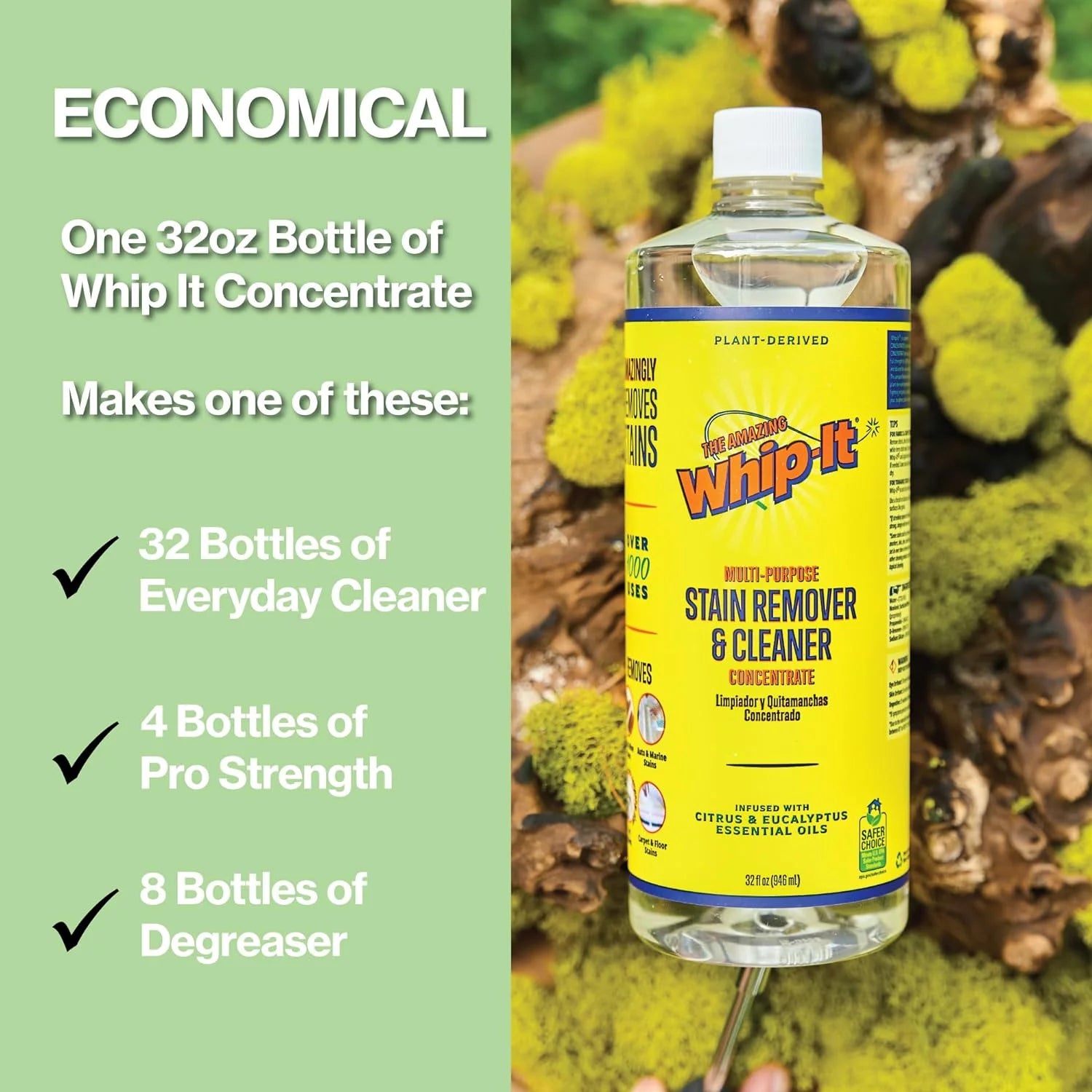 Multi Purpose Cleaner and Stain Remover, Plant Based Enzyme, 32 oz F99206