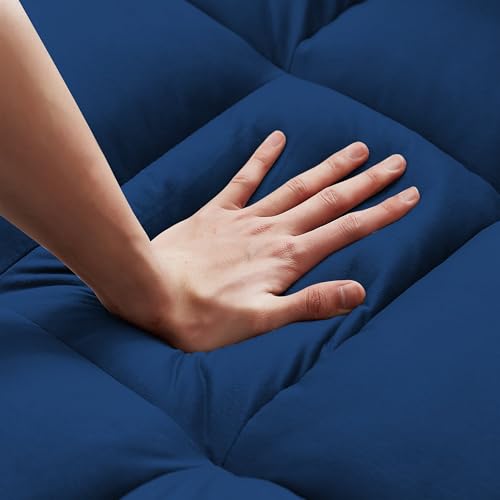 Velvet Convertible Sofa Sleeper with Detachable Arm Pockets O80682