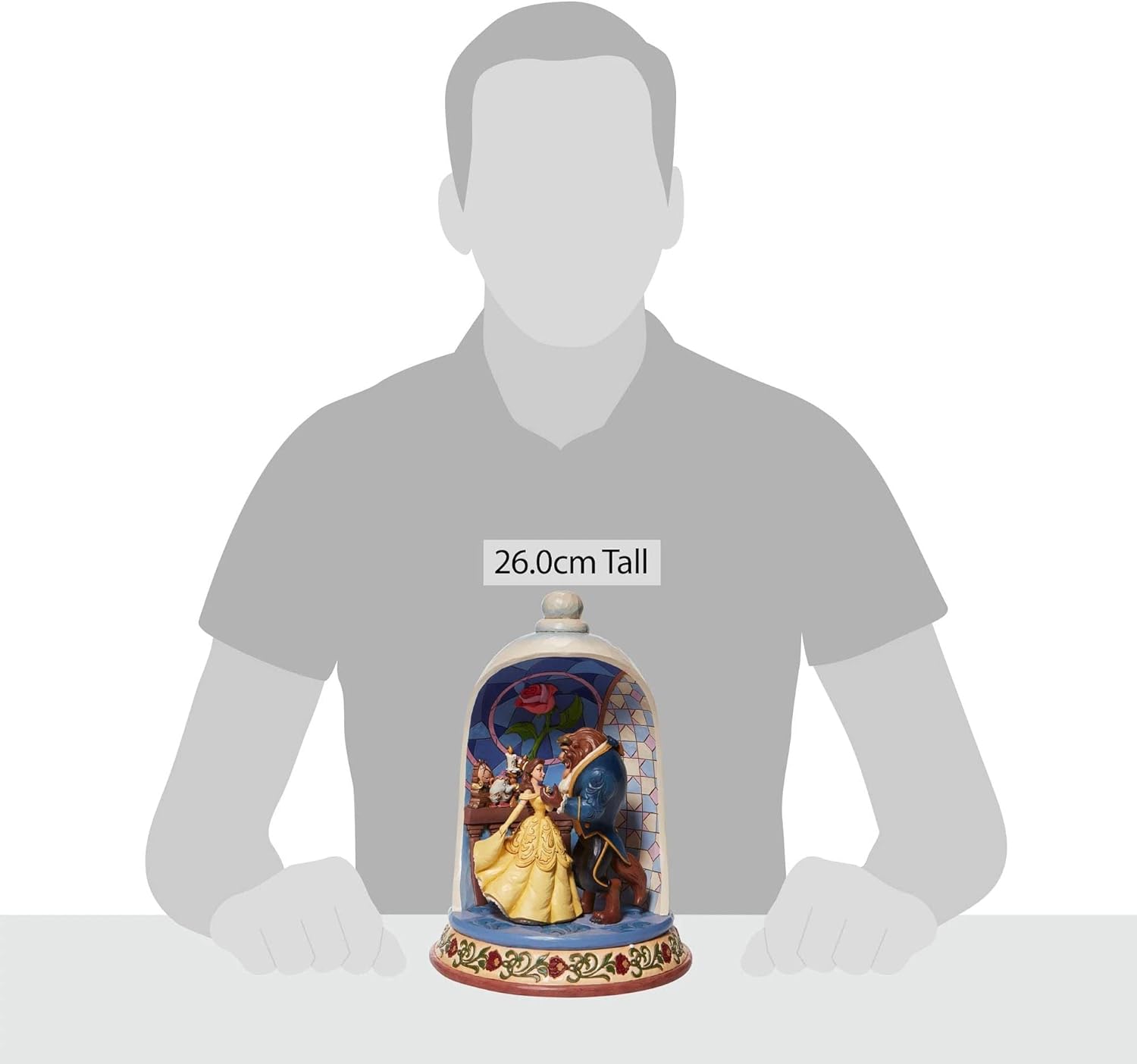 Beauty and the Beast Rose Dome Scene Figurine, 10.3 Inch L475