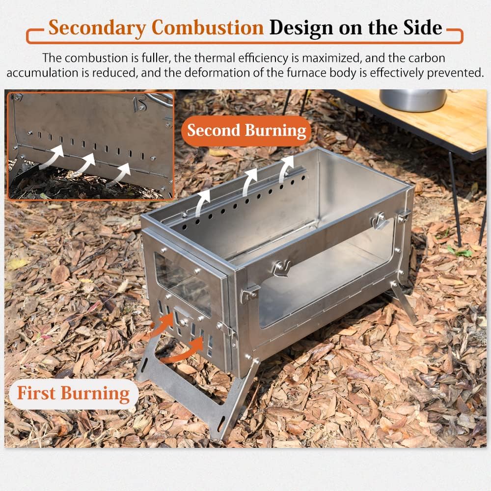 Tent Stove 15inch Wood Burning Folding Portable for Camping Hunting M428