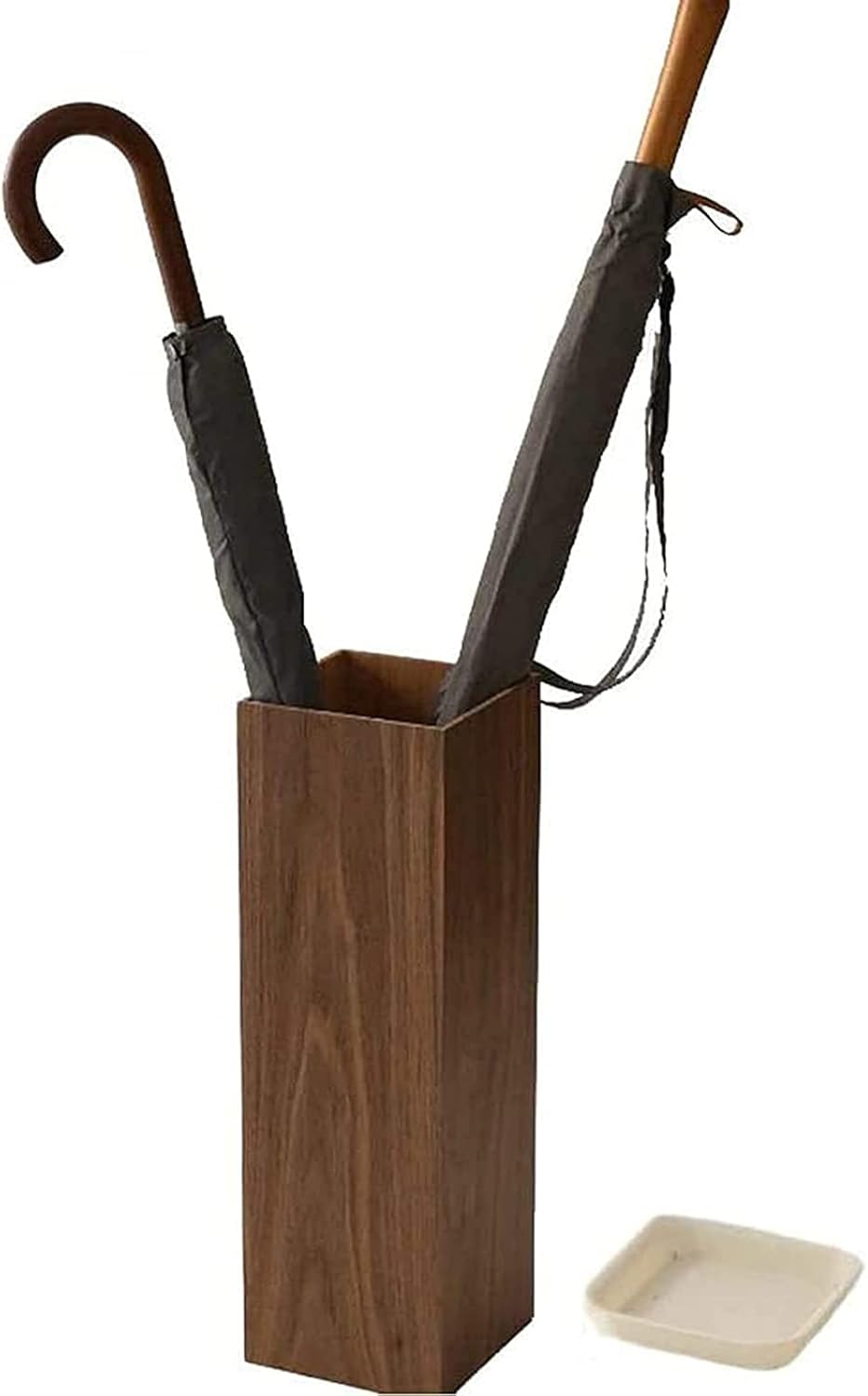 Wooden Umbrella Stand with Drip Tray for Entryway N375042