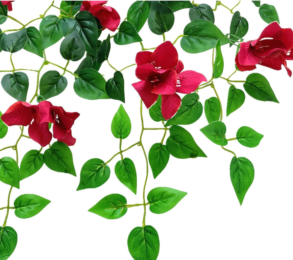 Artificial Hanging Bougainvillea Silk Flower Vines, 4-Pack for Indoor Outdoor Decor R705993
