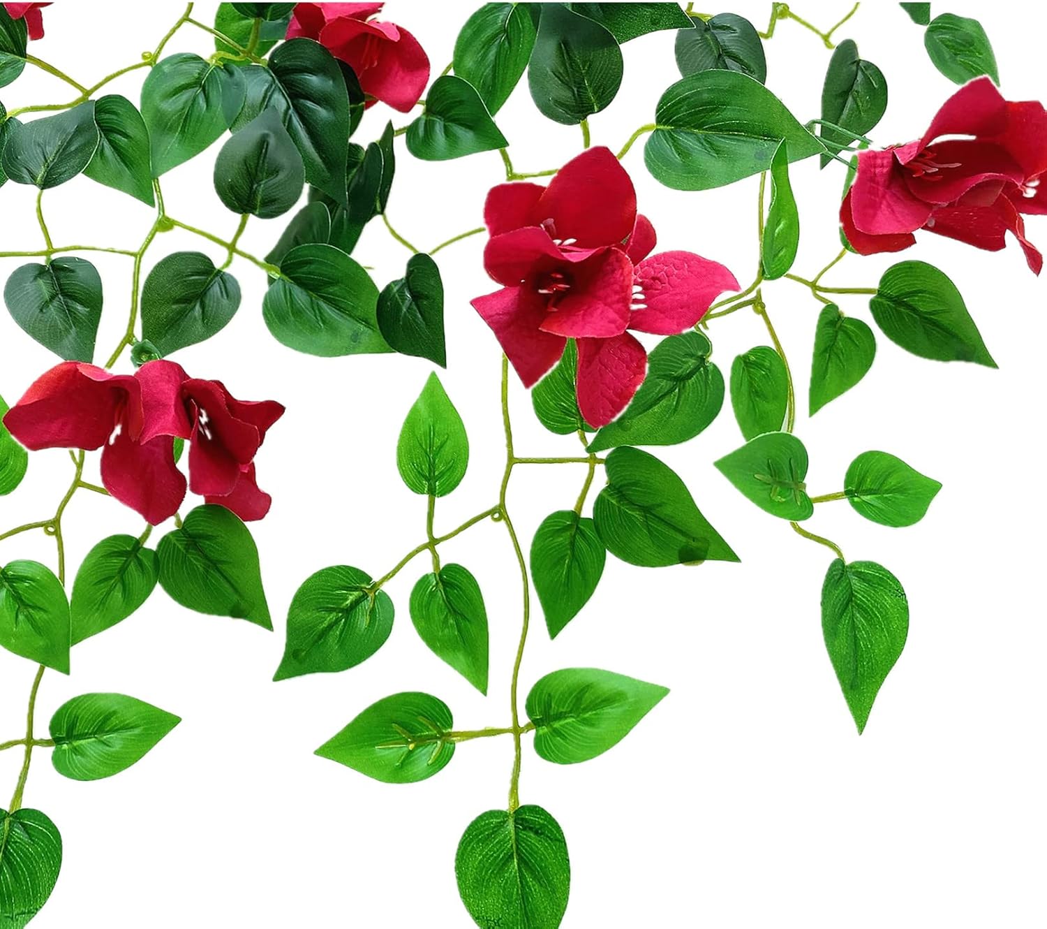 Artificial Hanging Bougainvillea Silk Flower Vines, 4-Pack for Indoor Outdoor Decor R705993