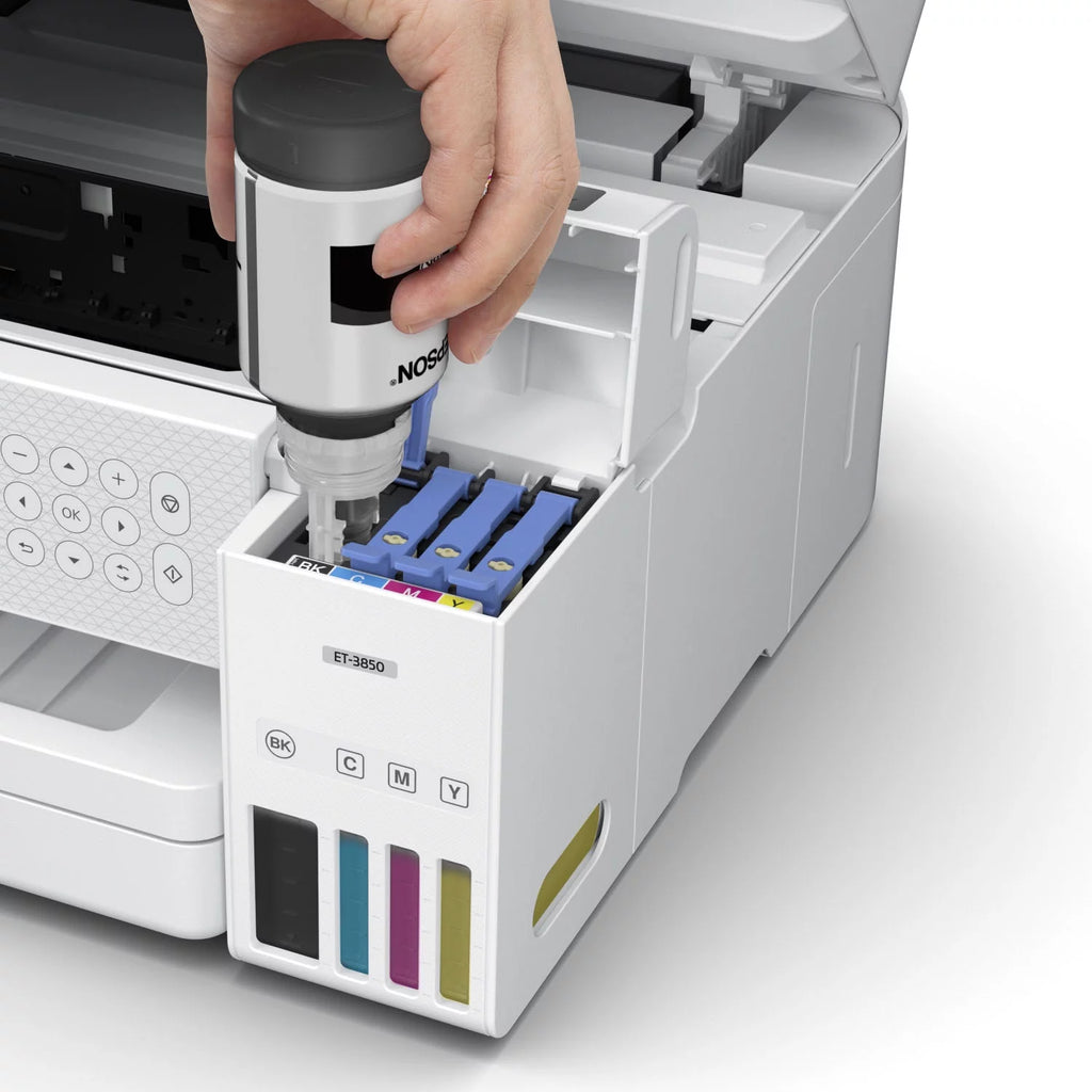 All-in-One Inkjet Printer with Scanner, Copier, White, Bundle with Printer Cable W677