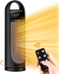 GiveBest Tower Space Heater Indoor Use, 22" Electric Room Heater, Oscillating Floor Heater with Thermostat, Remote, Timer, Tip-Over Protection, Portable Quite Heater for Room Bedroom Office, 1500W