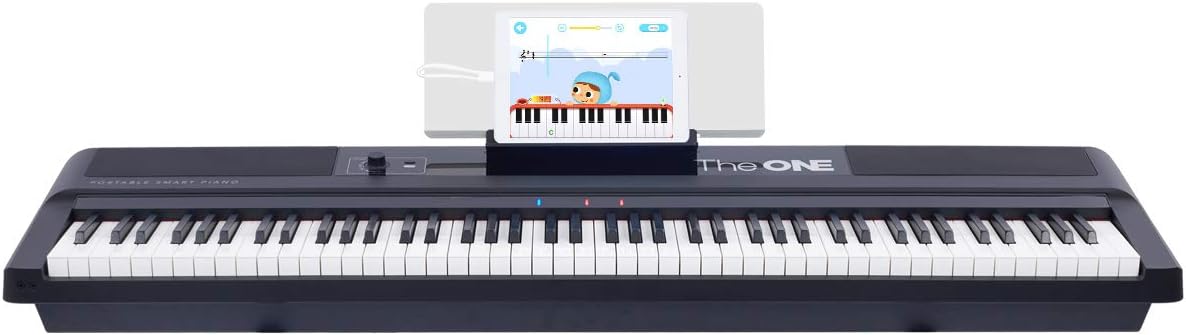 The ONE Music Group 88-Key Portable Piano Electronic MIDI Keyboard Weighted Action Digital Piano (Black-New Pro)