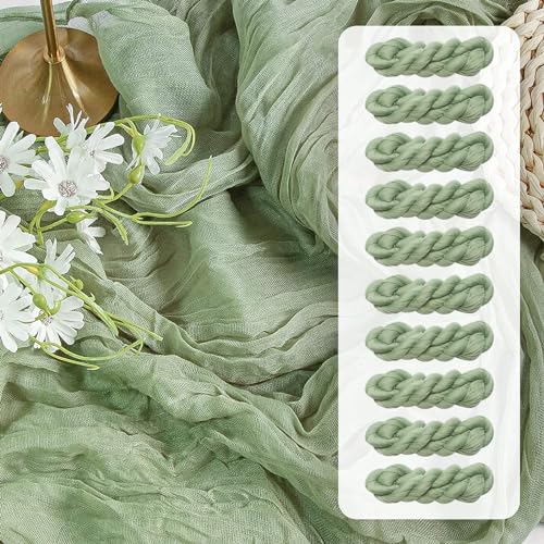 3 Pack Dusty Blue Table Runner 35x120 Inches for Baby Shower Decoration Gauze Rustic Table Runner for Wedding Party First Communion Centerpiece Engagement Bridal Shower Boho Decoration