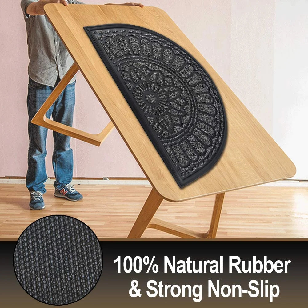 Half Round Door Mat, Non-Slip Rubber, Low-Profile for High Traffic Areas U904450