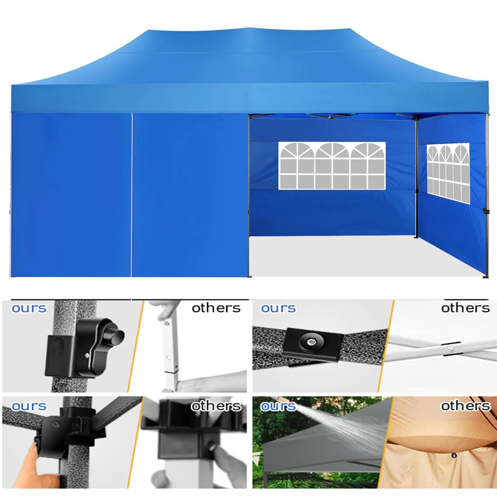 10x20 ft Pop Up Canopy Tent with Removable Sidewalls and Roller Bag X584106