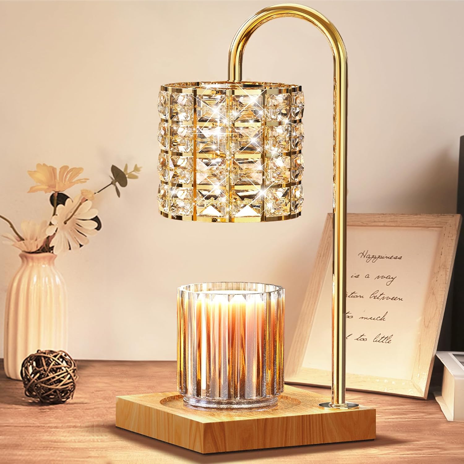 Candle Warmer Lamp, Electric Candle Warmers, Birthday Gifts for Women Mom, Dimmable Top Candle Melter Lamp with Timer for Scented Candle, Wedding House Warming Gifts New Home, Amber