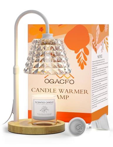 Candle Warmer Lamp with Timer - Adjustable Height w/2 Bulbs, 4 Levels Dimmable -Ideal Bedroom Home Decor & Graduation Gifts for Women Electric Wax Melter Widened Design for Various Scented Candles