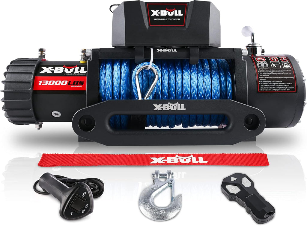 12V Synthetic Rope Winch 10000 lb with Wireless Remote N500
