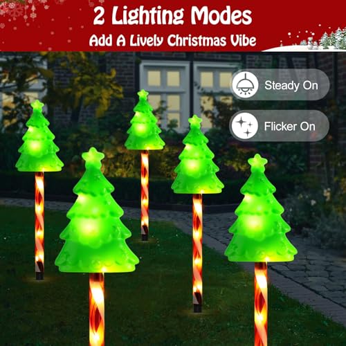 Solar Christmas Candy Cane Lights Outdoor, Pathway Stake Lights, 24 Pack G8137