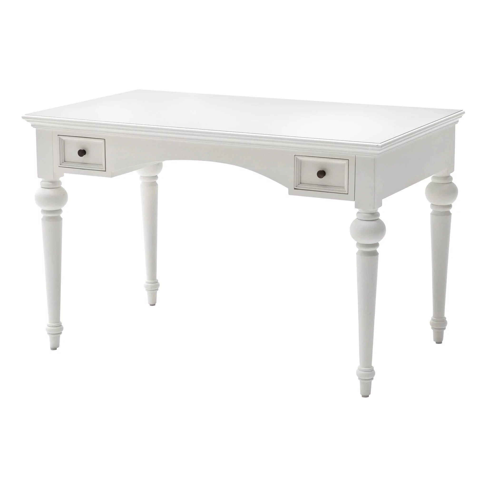 Antiqued White Writing Desk with Hutch I742