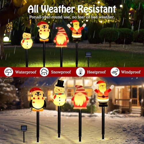 Solar Christmas Candy Cane Lights Outdoor, Pathway Stake Lights, 24 Pack G8137