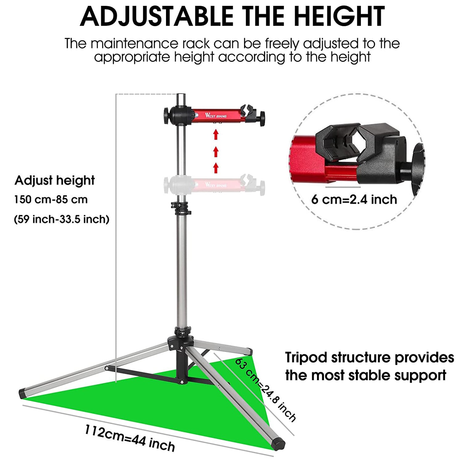 Adjustable Bike Repair Stand with Tool Tray V344739