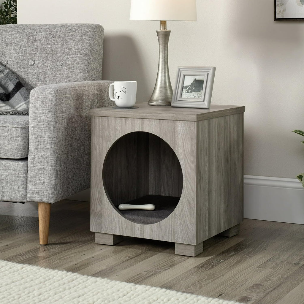 Pet Bed Side Table Combo in Light Walnut Finish X30109