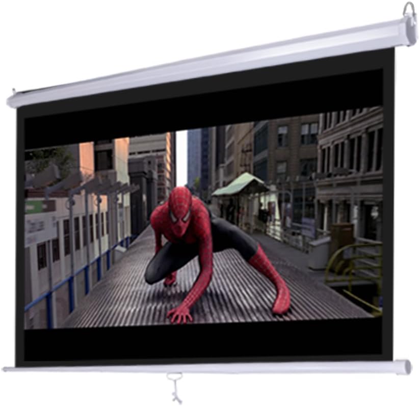100" 16:9 Manual Pull Down Projector Screen 87"x 49" Projection Football Theater Movie HD 1.3 Gain