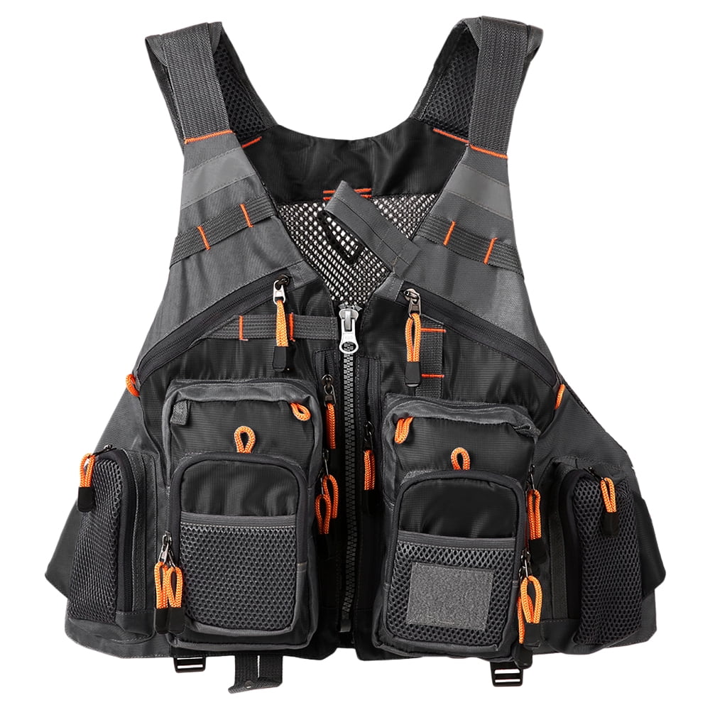 Outdoor Fishing Vest Pack Multi Pocket Breathable Mesh Fishing Vest Waistcoat Jacket Coat Unpadded