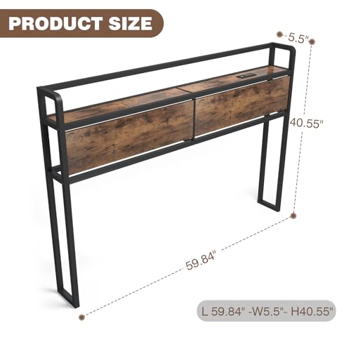 Queen Size Headboard with Storage and USB Lights W215