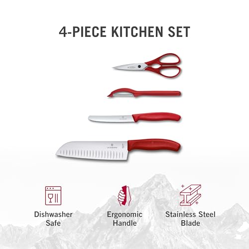 Swiss Classic Knife Set Red, 4-Piece G303