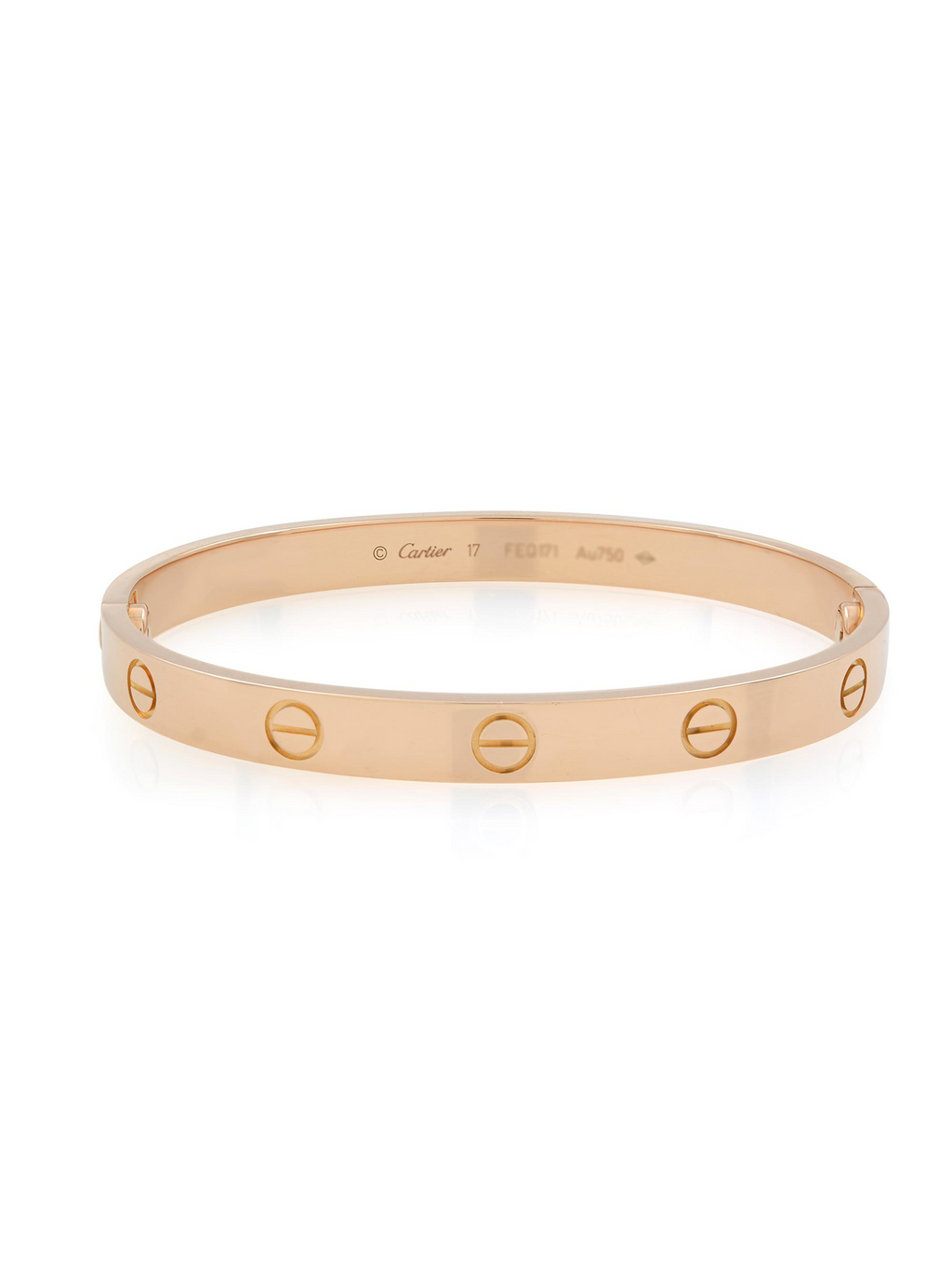 18K Rose Gold Bangle Bracelet Size 17 C944075