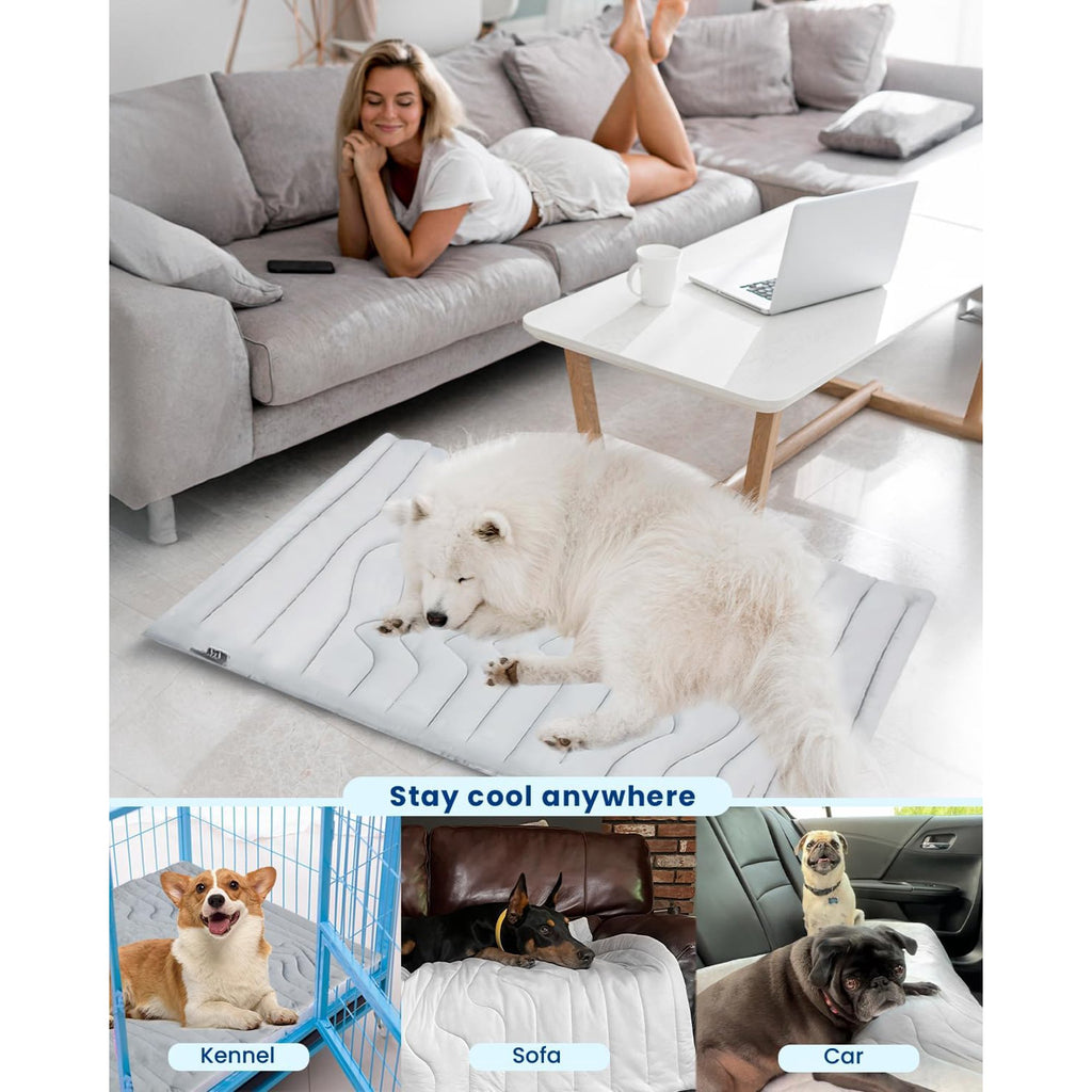 Dog Cooling Mat 36 x 23 Inch Reversible Pad for Crate and Bed V377