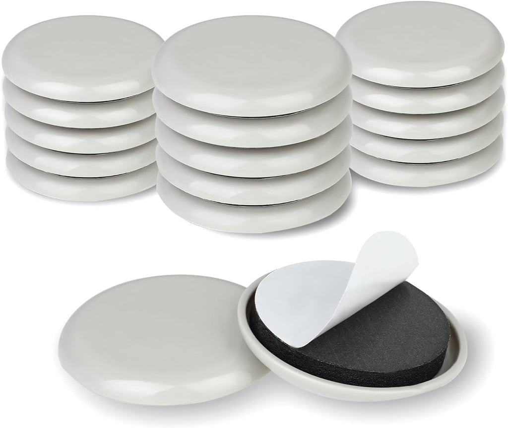 12pcs Easy Gliders for Furniture 2 inches Moving Pads on Carpet Moving Sliders for Heavy Furniture Self Adhered Beige Sliders for Hardwood Glides Chair Sliders for Carpet and Hardwood Floors Moving