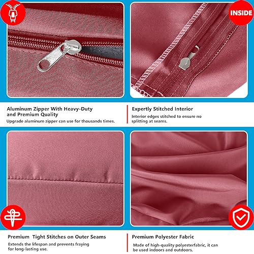Patio Cushion Covers Waterproof with Zipper, Taupe, Set of 5 N419