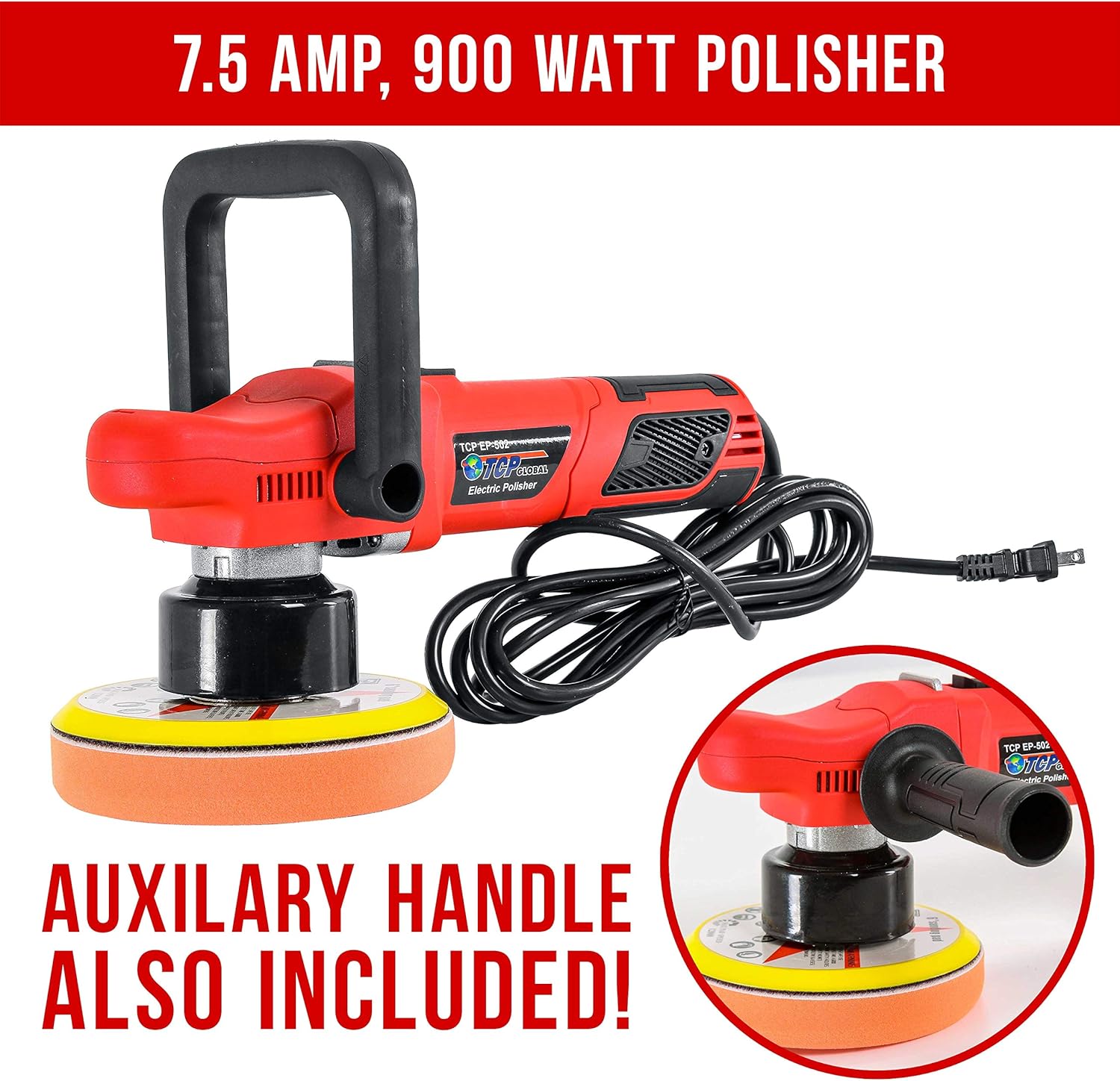 6" Variable Speed Random Orbit Polisher with 6 Pad Buffing Kit W227
