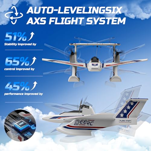 RC Plane for Water Land & Air, Amphibious Aircraft with 2 Batteries J78024