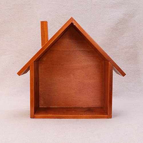 Wooden Floating House Shaped Wall Shelf Storage Rack Y119784