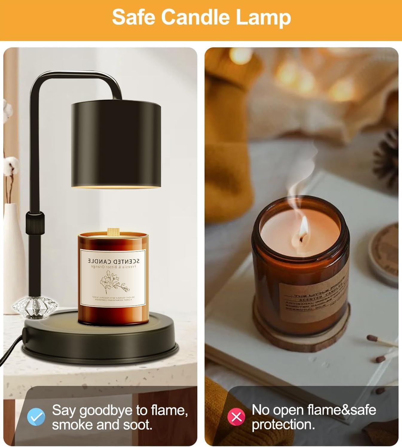 Candle Warmer Lamp with Timer, Adjustable Dimmable, 2 Bulbs V137