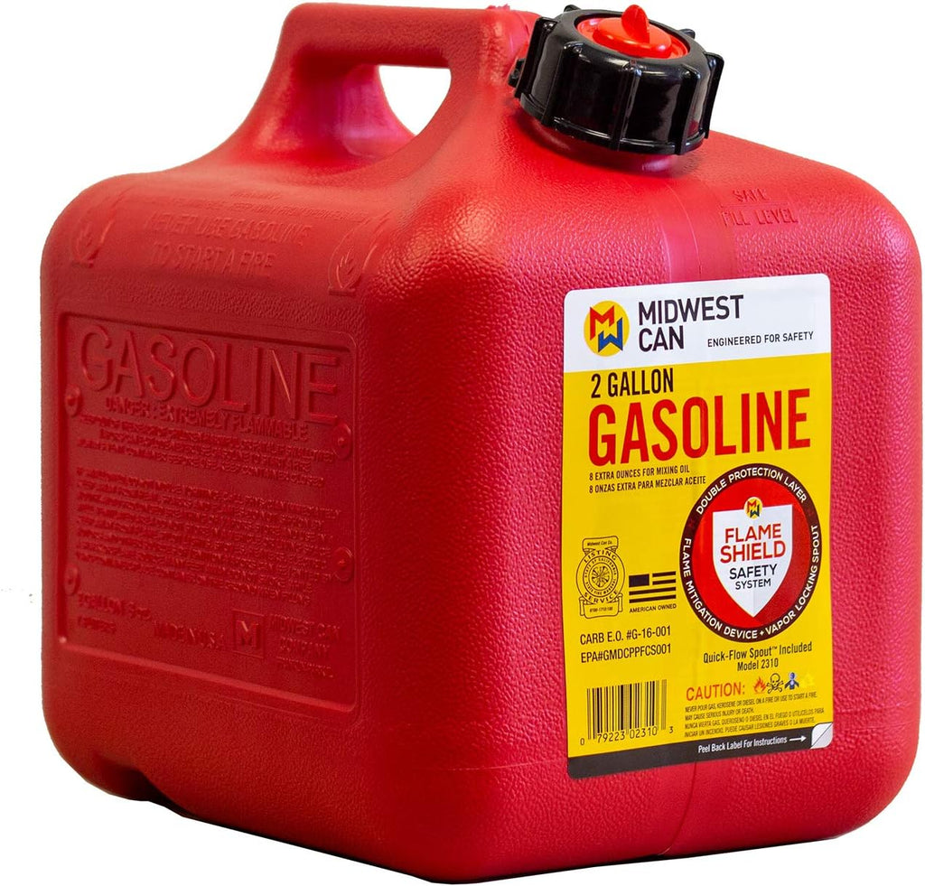 2 Gallon 8 oz. Gasoline Can with Quick-Flow Spout B5663