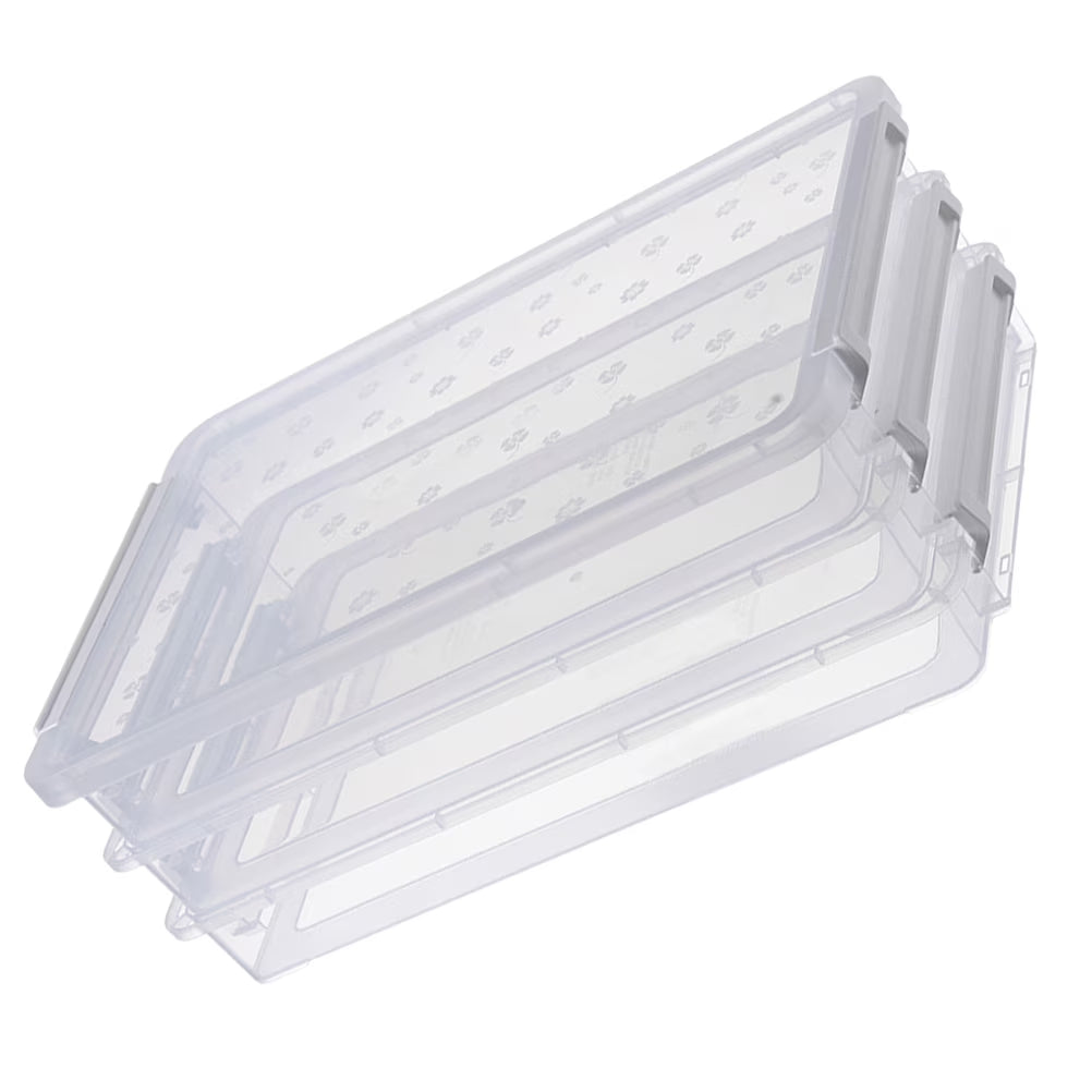 2pcs Multilayers Transparent Storage Box Clear Plastic Document Paper Filling Case