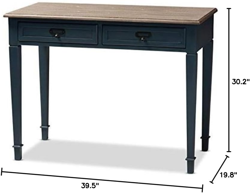 French Provincial Spruce Blue Writing Desk C719