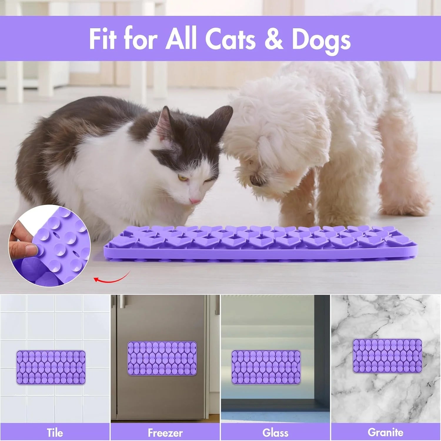 Silicone Snuffle Mat for Large Dogs, Slow Feeder Lick Mat with Suction Cups Y688685
