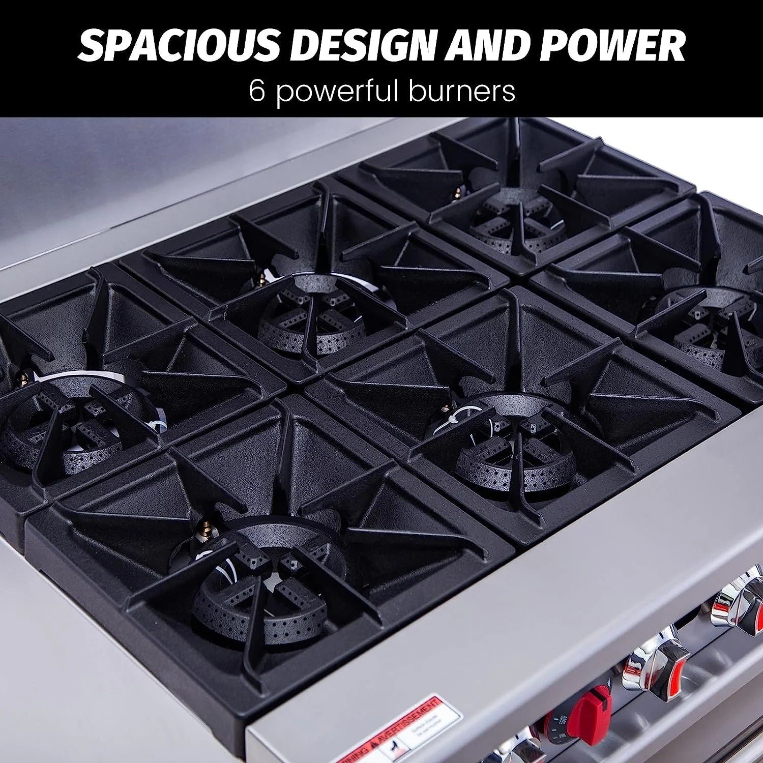 36" Gas Range Stove with 6 Burners for Commercial Kitchens A83421