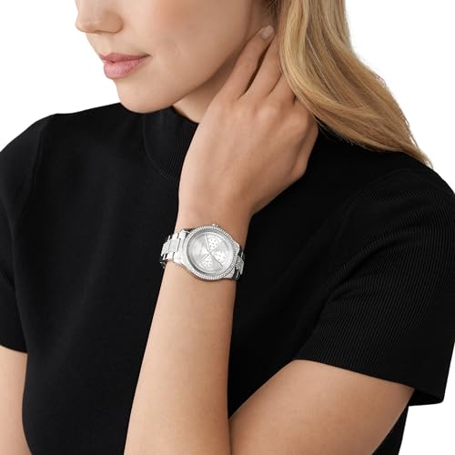 Women's Stainless Steel Multifunction Watch with Pavé Crystal T749570