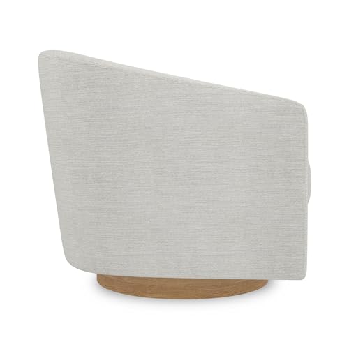 Upholstered Barrel-Curved Accent Chair with Arm and Backrest, Fog Grey X9927