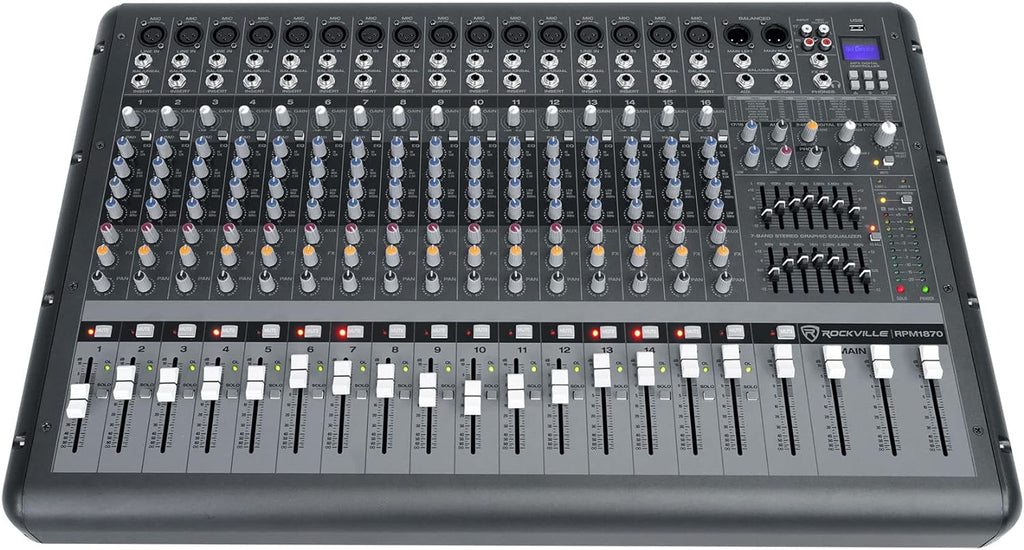 12 Channel 4800W Powered Mixer with 7 Band EQ and Effects Q7001