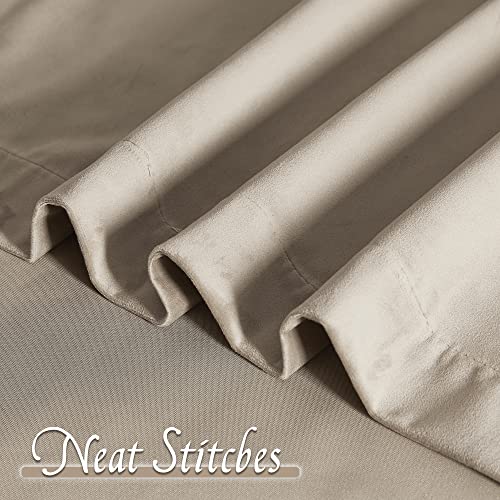 Grey Velvet Curtains 108 inch, Room Darkening Drapes for Bedroom Living Room, 2 Panels H4852