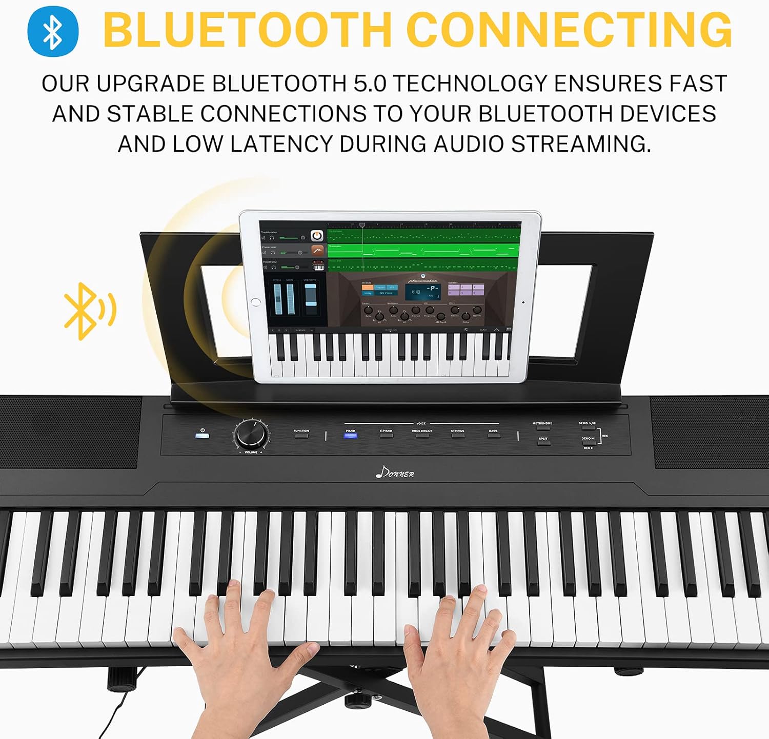 88 Key Semi Weighted Portable Digital Piano with Stand and Sustain Pedal P601